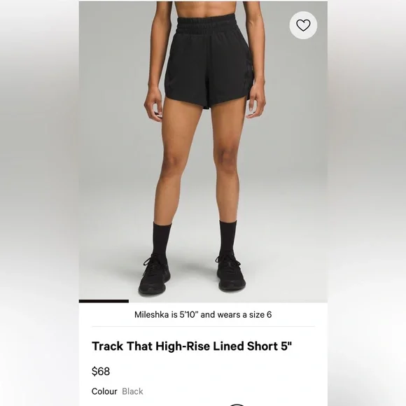 Lululemon track that high rise 5 inch shorts - Picture 1 of 7
